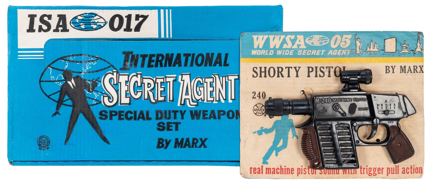  Marx Toys. Pair of Secret Agent Machine Gun Toys in Origina...