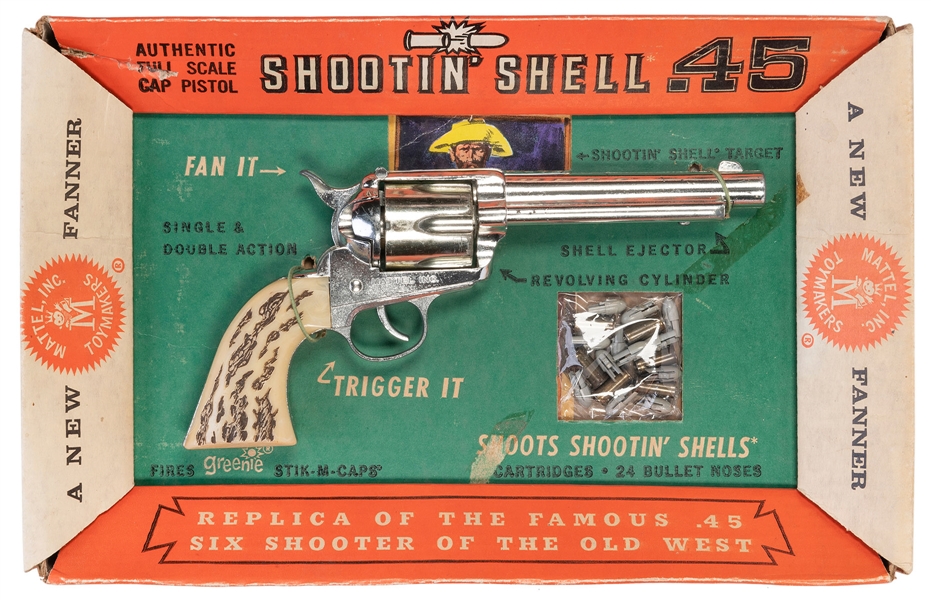  Mattel “Shootin’ Shell” .45 Fanner Cap Pistol in Original B...