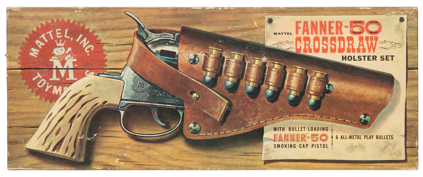  Mattel Fanner-50 Crossdraw Pistol and Holster Set with Box....