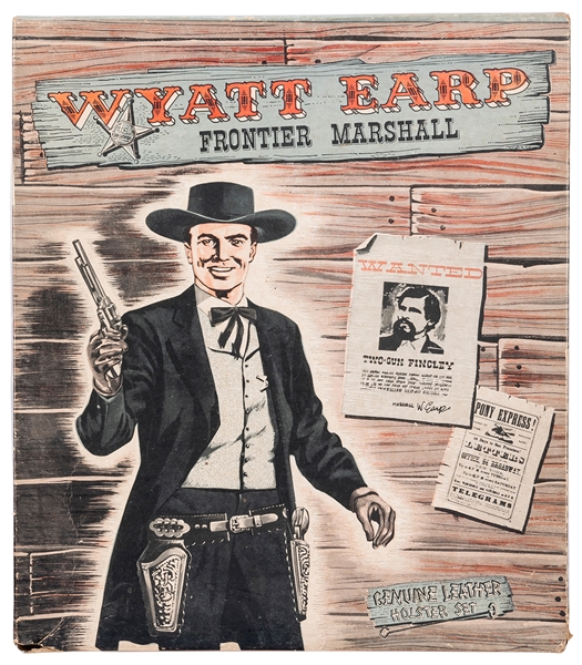  Wyatt Earp Frontier Marshall Genuine Leather Holster Set wi...