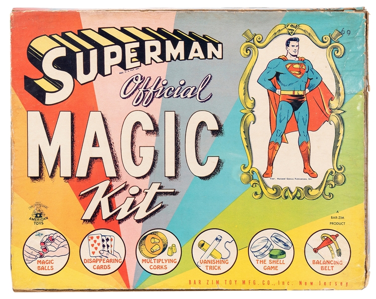  Superman Magic Kit. Bar Zim Toy Manufacturing, 1956. Offici...