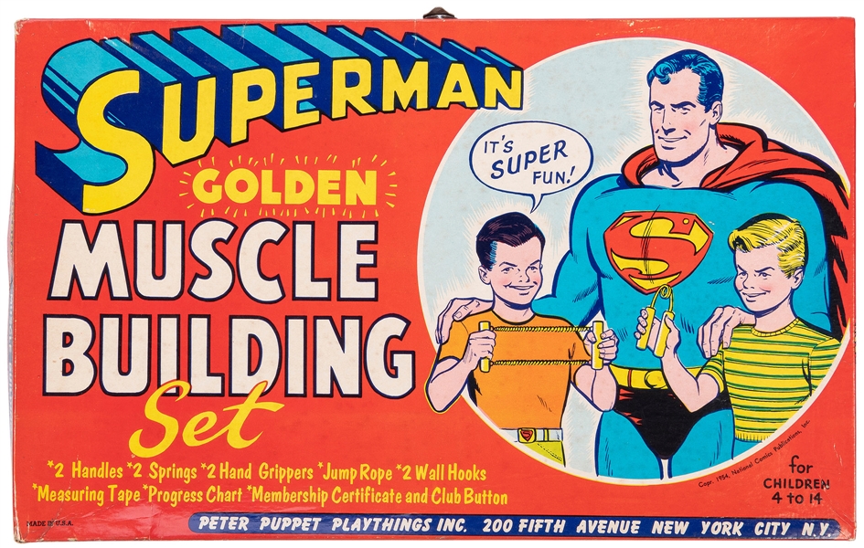  Superman Golden Muscle Building Set. USA: Peter Puppet Play...