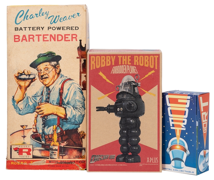  Charley Weaver, Bartender and other Toys. Group of three to...