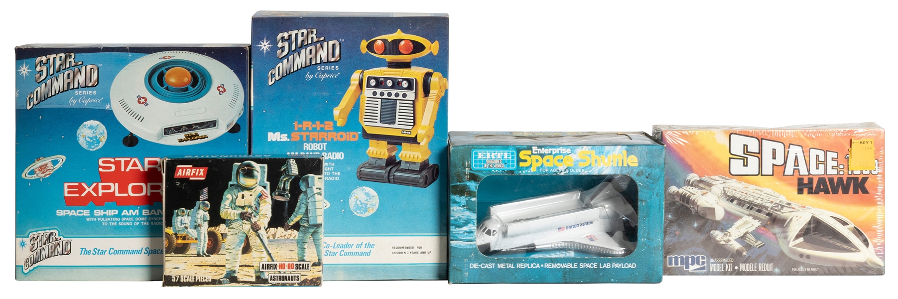  Group of 5 Space Exploration-Themed Radios and Models. Circ...