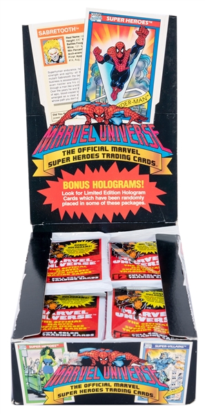  Marvel Universe 1990 Series I Box of 36 Sealed Wax Packs. O...