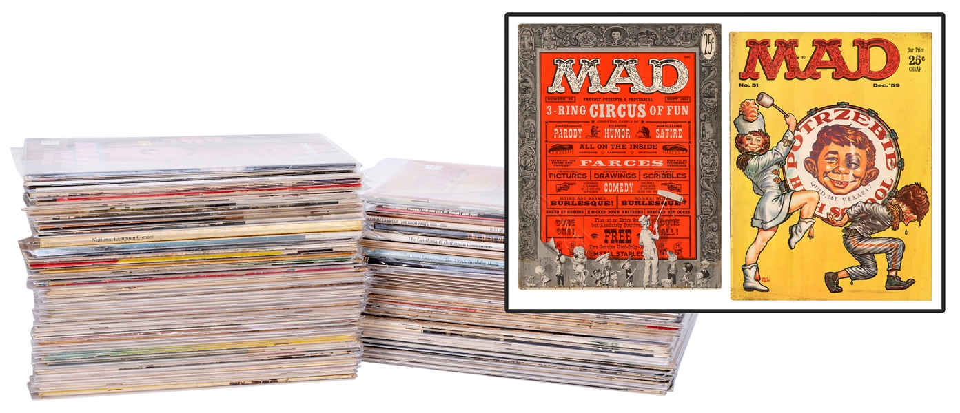  Vintage Mad Magazine, Humbug, and National Lampoon Magazine...