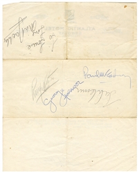  [THE BEATLES]. Letter on Atlantic Hotel Stationery Signed b...