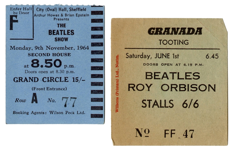  [THE BEATLES]. Pair of Original Concert Ticket Stubs. Circa...
