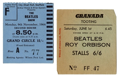  [THE BEATLES]. Pair of Original Concert Ticket Stubs. Circa...