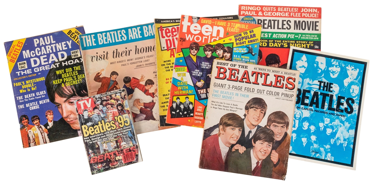  [THE BEATLES]. Large Group of Contemporary Beatlemania Maga...