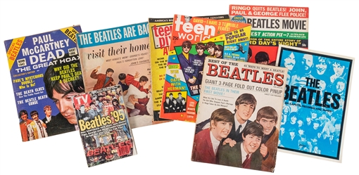  [THE BEATLES]. Large Group of Contemporary Beatlemania Maga...