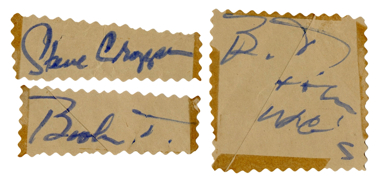  [BOOKER T AND THE M.G.’S]. Three Sheets of Paper with Signa...
