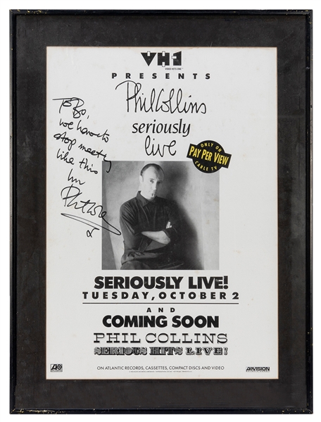  [COLLINS, Phil (b. 1951)]. Seriously Live! Concert Poster I...