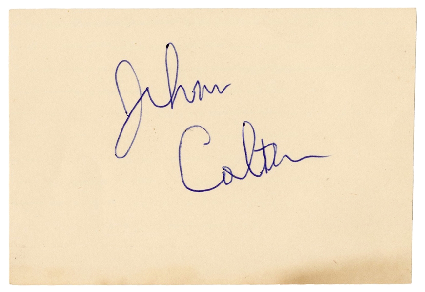 [COLTRANE, John (1926-1967)]. Index Card Signed by John Col...