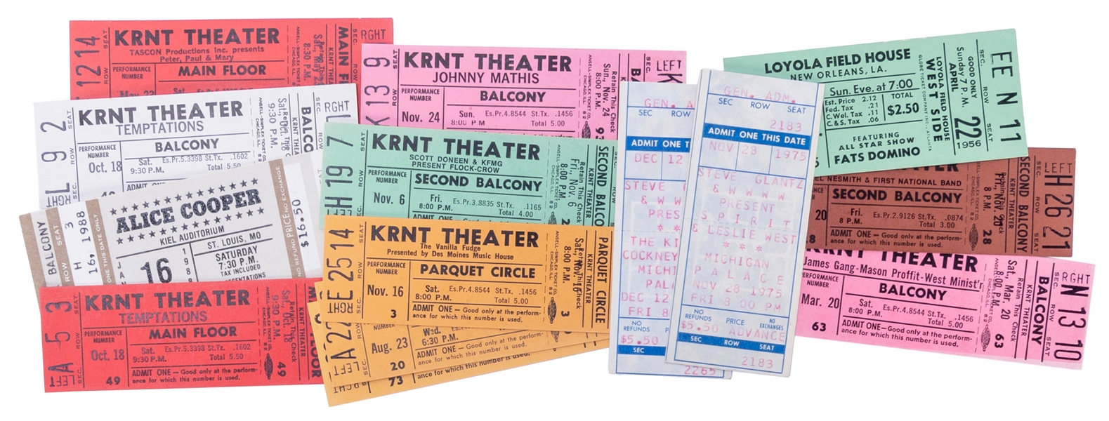  [CONCERT TICKETS]. Original Tickets for Performances by Fat...