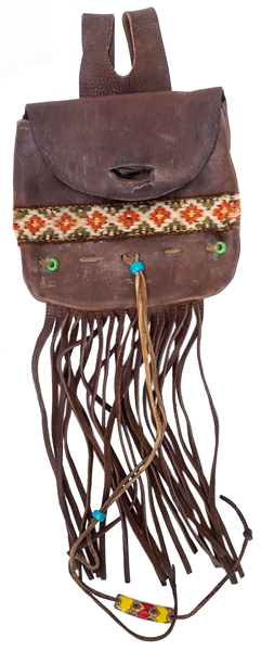  [COUNTERCULTURE]. Hippie Belt Bag. Circa 1960s. Leather bel...