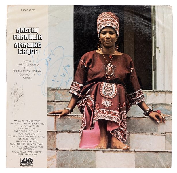  FRANKLIN, Aretha (1942-2018). Amazing Grace LP Signed by Ar...