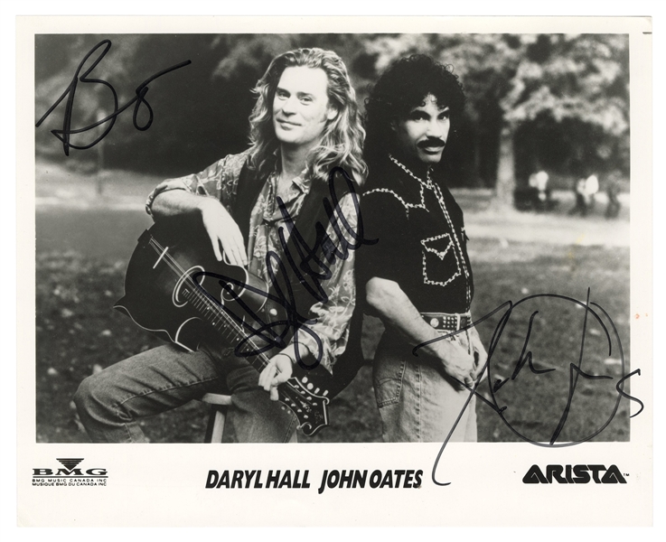  [HALL AND OATES]. Publicity Still Inscribed by Daryl Hall a...