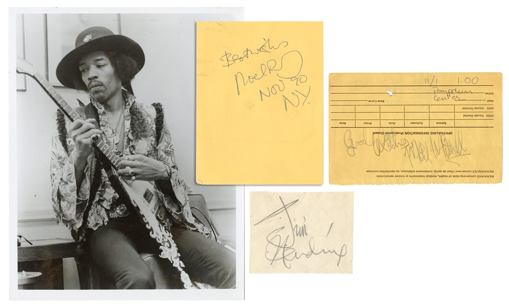  [HENDRIX, Jimi (1942-1970)]. Sheet of Paper Signed by Jimi ...