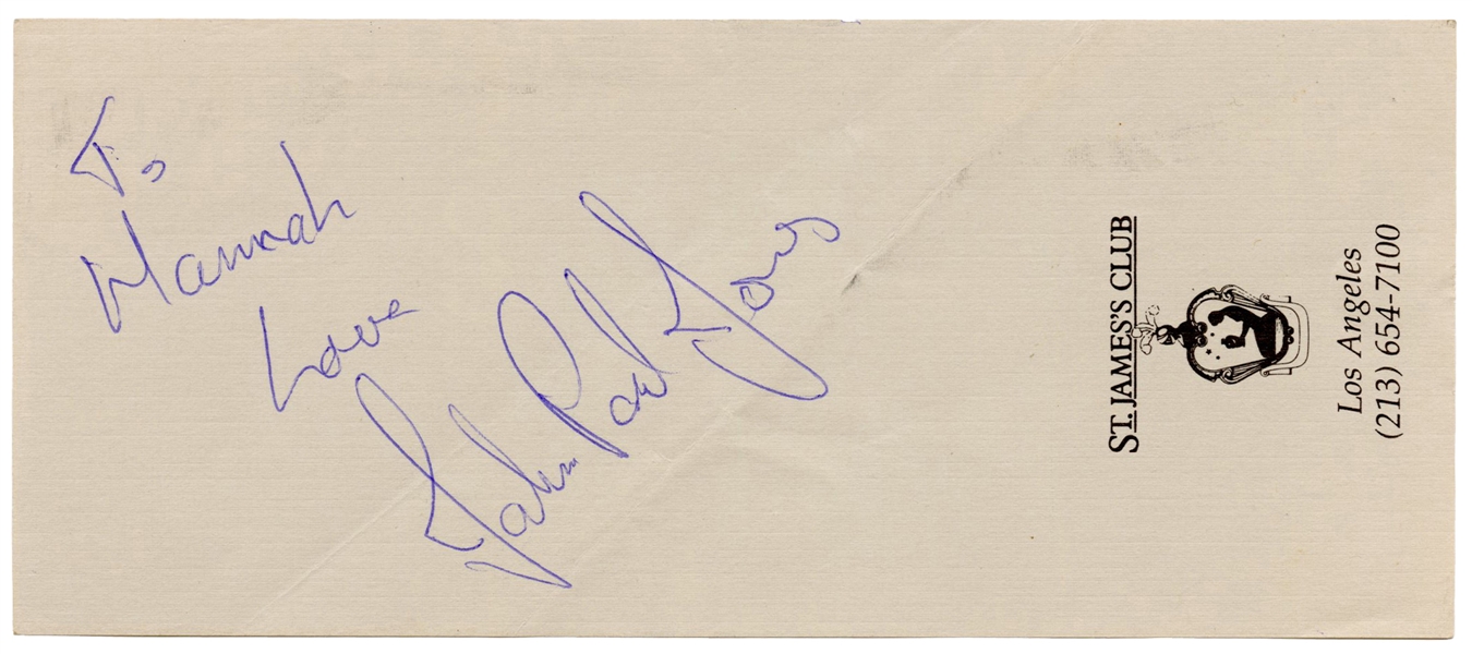  [LED ZEPPELIN]. St. James Hotel Stationery Inscribed by Joh...