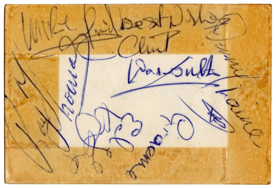  [THE MOODY BLUES]. Business Card Signed by the Original Lin...