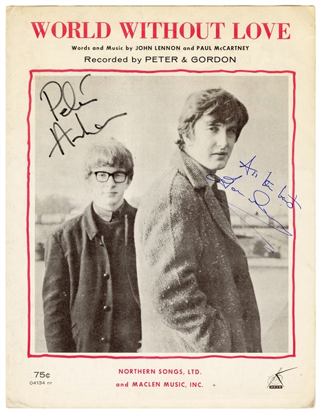  [PETER AND GORDON]. World Without Love Sheet Music Signed b...