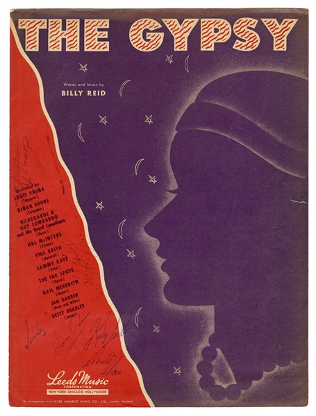  [PRIMA, Louis (1910-1978)]. The Gypsy Sheet Music Signed by...