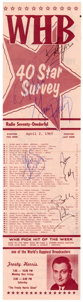  Radio Survey Sheet Signed by The Supremes, Bob Dylan, Bobby...