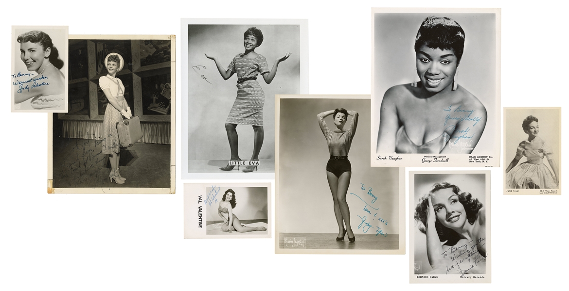  [SINGERS AND ACTRESSES]. Group of 8 Signed Photographs of M...