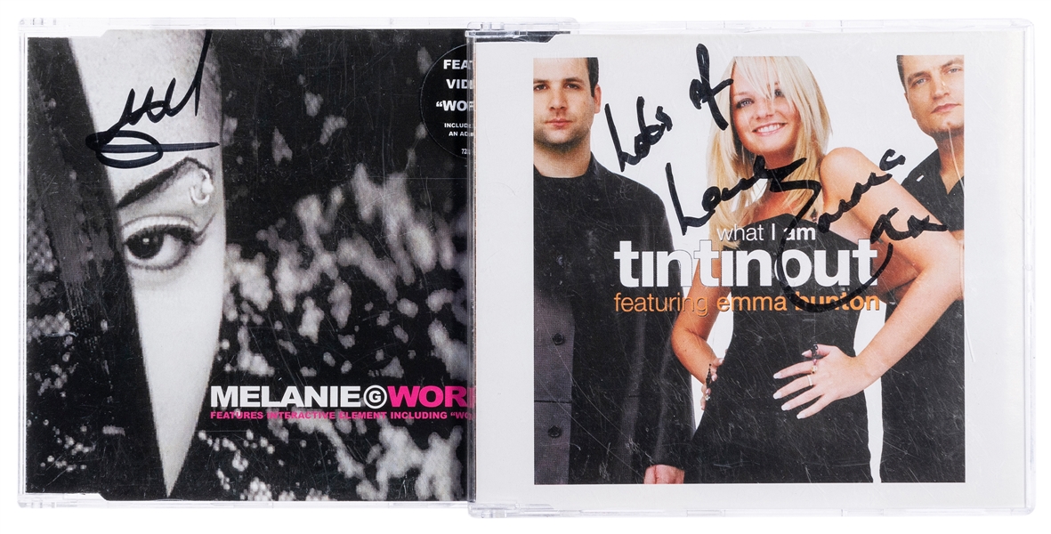  [THE SPICE GIRLS]. Pair of CDs Signed by Melanie B and Emma...