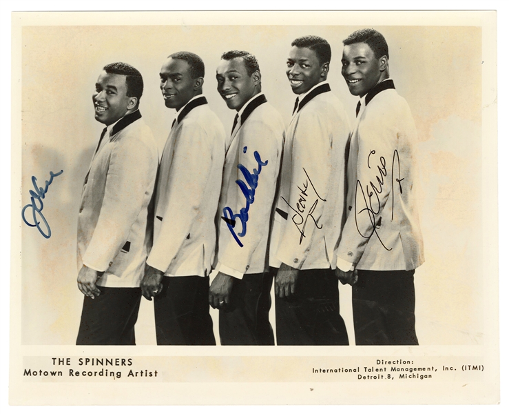  [THE SPINNERS]. Publicity Still Signed by Members of The Sp...