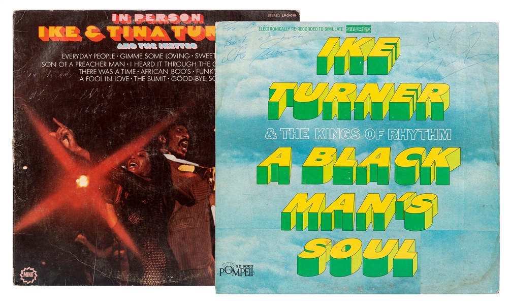  [TURNER, Ike and Tina]. Pair of LPs Signed by Ike and Tina ...