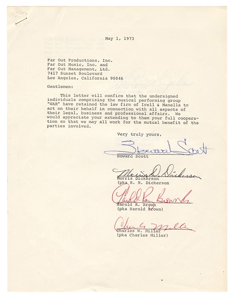  [WAR]. Typed Legal Document Signed by Members of War, Dated...