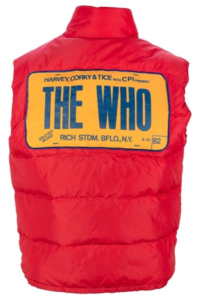  [THE WHO]. Lifejacket-Style Tour Vest. 1982. Original red v...