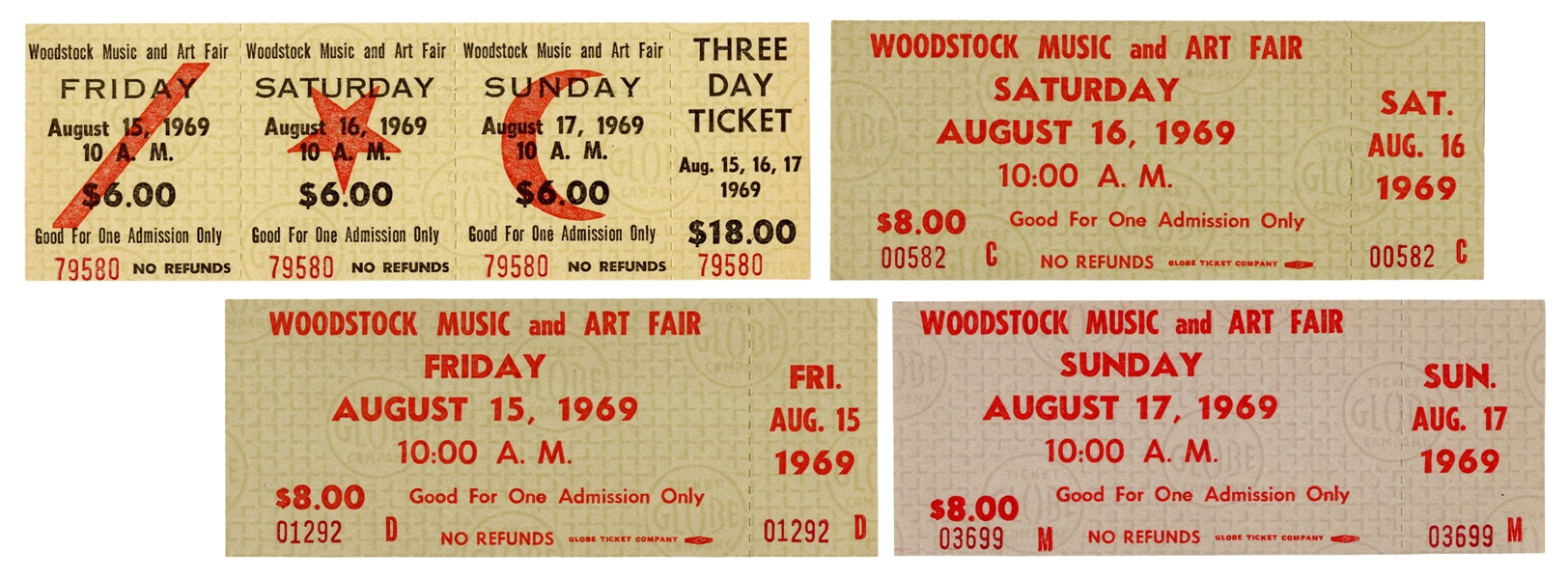  [WOODSTOCK MUSIC AND ART FAIR]. Large Group of Unused Conce...