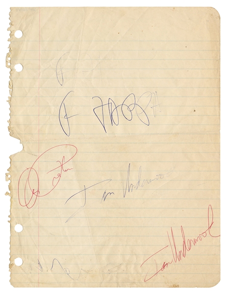  [ZAPPA, Frank (1940-1993)]. Sheet of Paper Signed by Frank ...