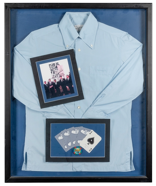  Sammy Davis Jr. Custom Shirt. A blue button-down shirt by N...