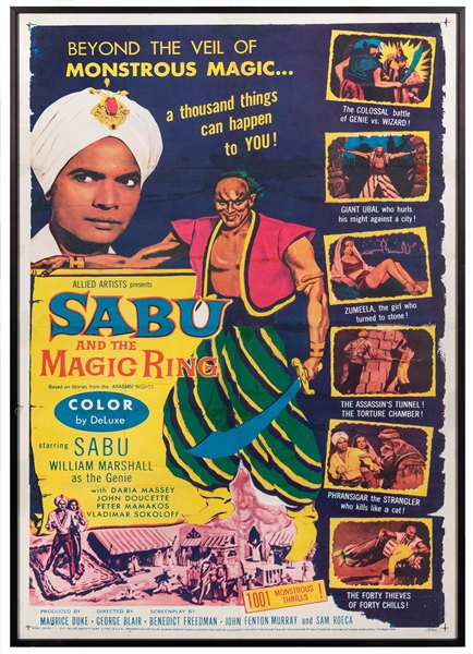  Sabu and the Magic Ring. Allied Artists Corp., 1957. One–sh...