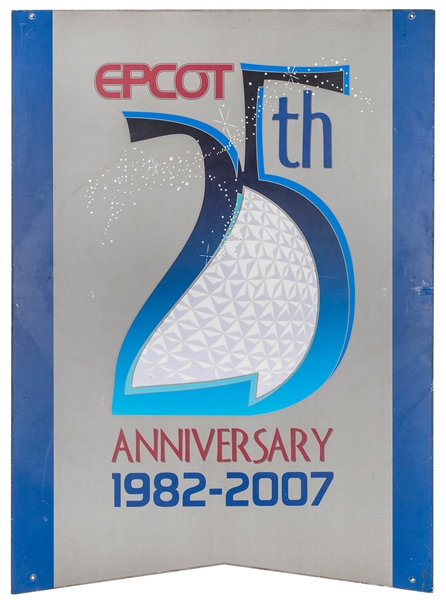  Walt Disney World 25th Anniversary Epcot Sign. Circa 2007. ...