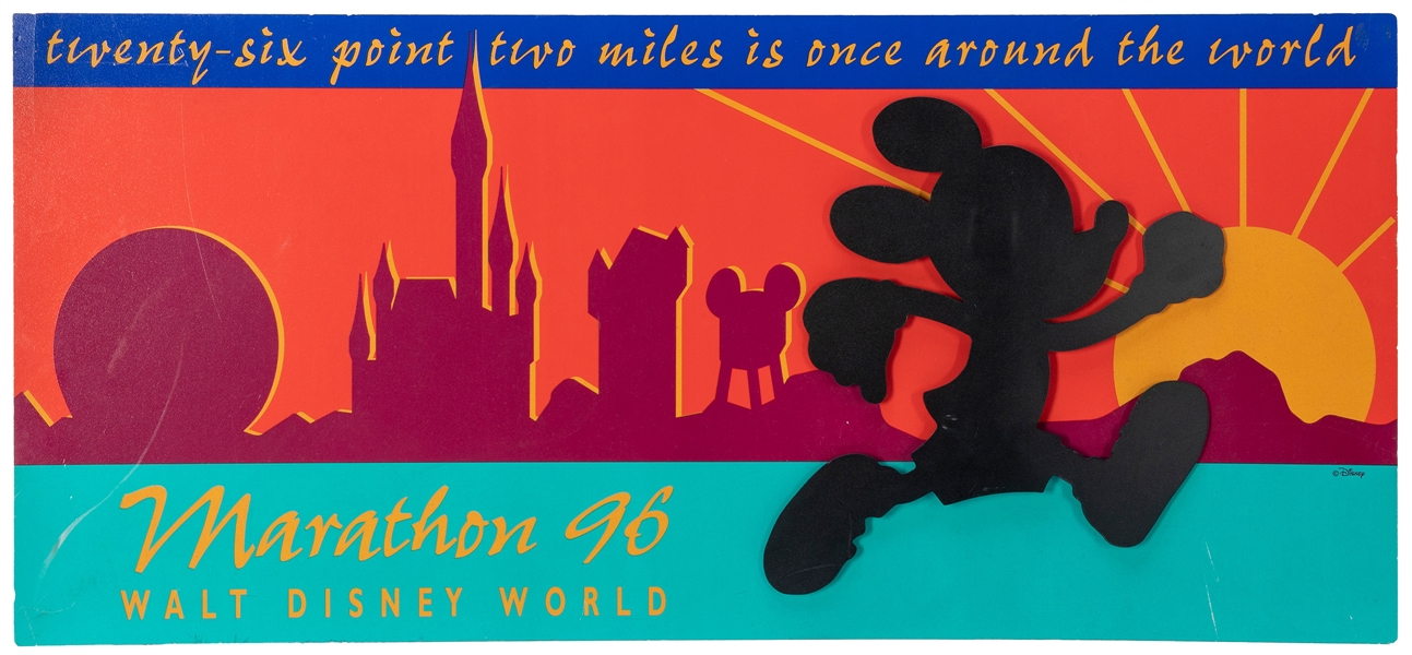  Walt Disney World Marathon 96 Sign. Color sign depicting a ...