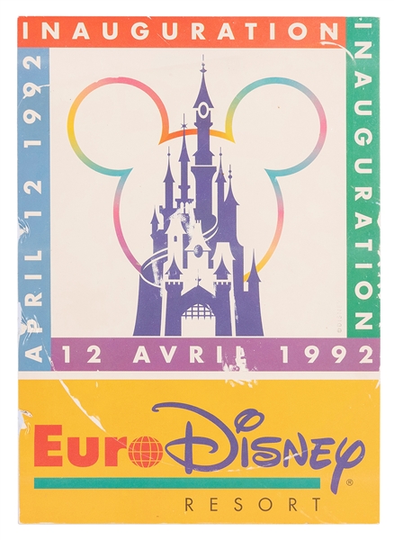  Euro Disney Prototype Lamppost Sign. 1992. Original colorfu...