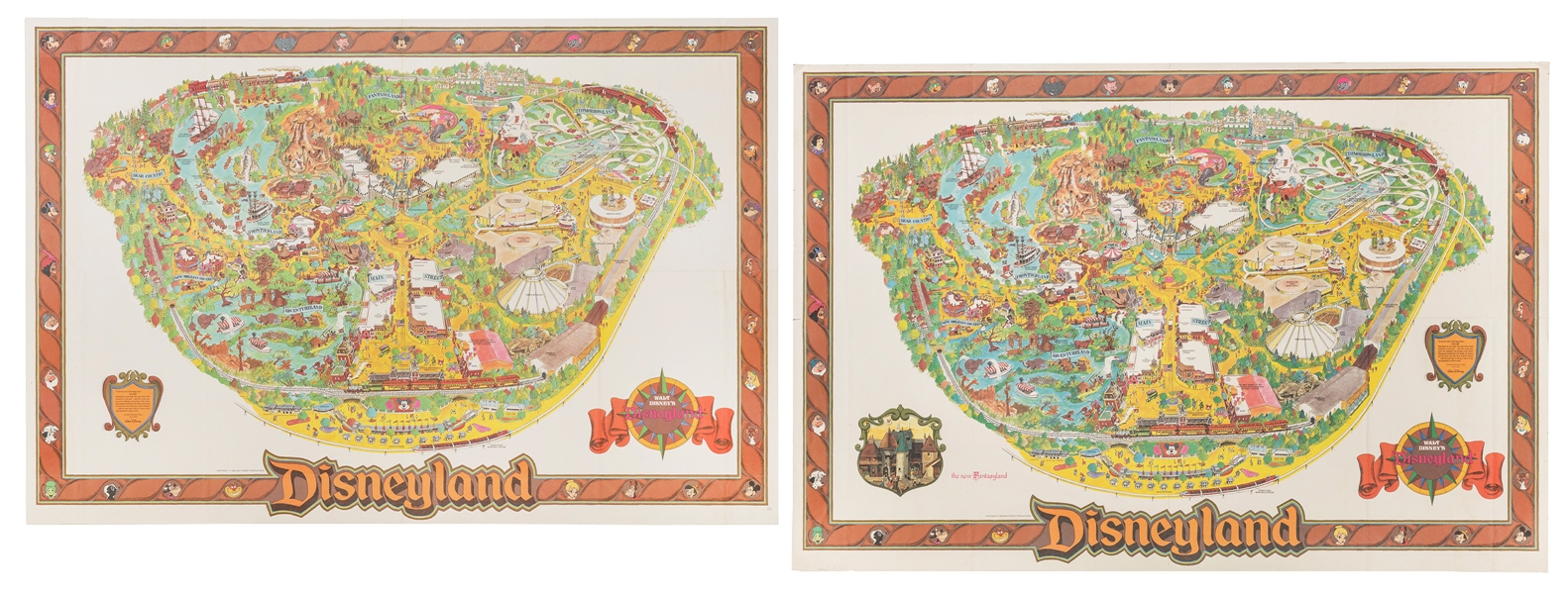  Disneyland Souvenir Maps. 1983/84. Walt Disney Productions....