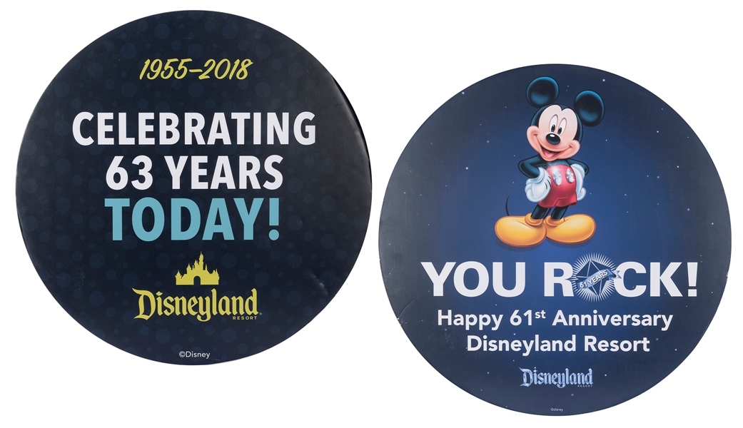  Disneyland Resort Pair of Anniversary Signs. Circular foam ...