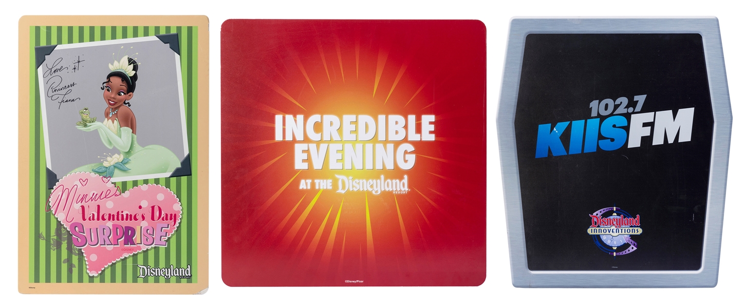  Disneyland Group of Three Signs. Group of PVC and foam-core...