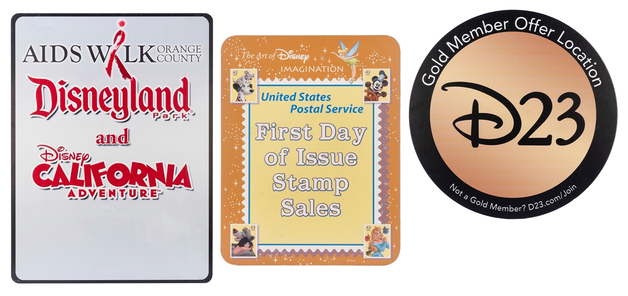  Disney Parks Group of Three Signs. Three PVC and foam-core ...