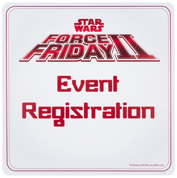  Disney Star Wars Force Friday II Event Registration Sign. D...