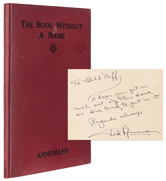  ANNEMANN, Theodore (1907-1942). The Book Without a Name. Ne...