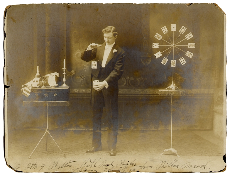  Early 20th century American magician signed photograph. Sil...
