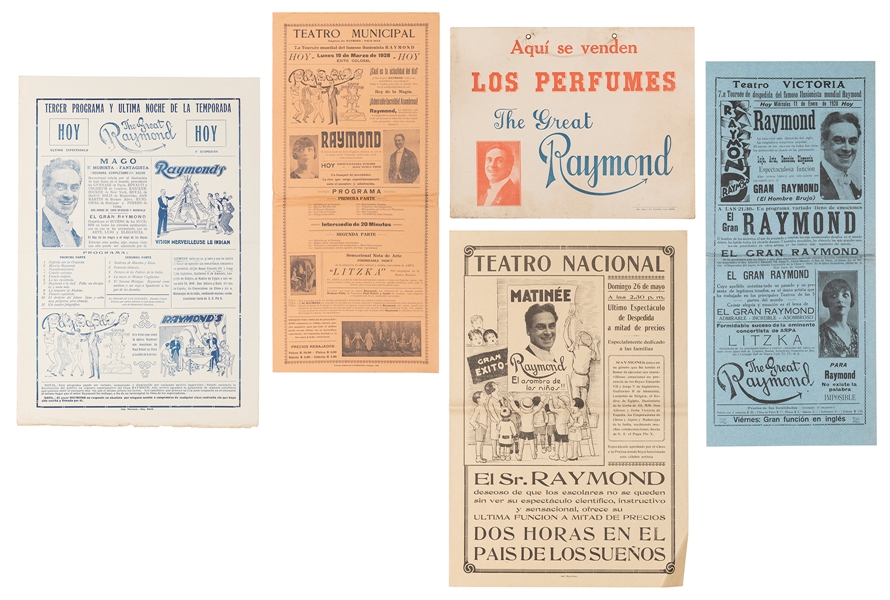  RAYMOND, Maurice. Group of 5 broadsides and posters. V.p. (...