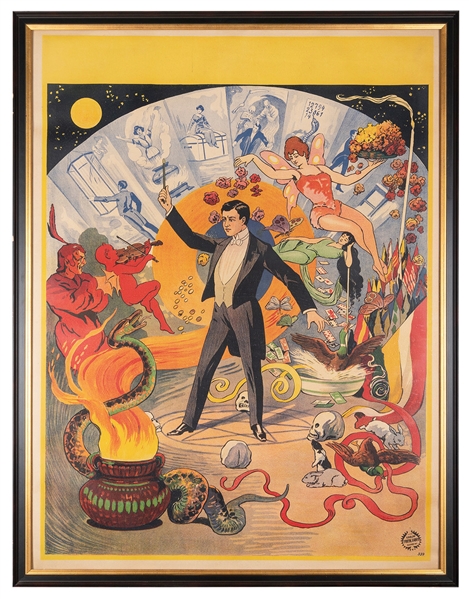  Adolph Friedlander magician stock poster. Hamburg, ca. 1920...